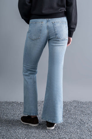 Light Blue Straight-Flare Jeans