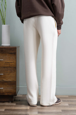 White Relaxed Fit Fleece Trouser