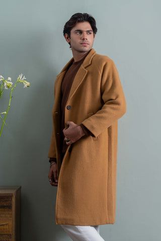 Classic Camel Wool Overcoat