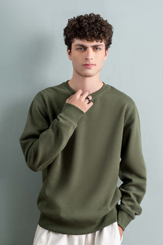 Olive Basic Sweatshirt