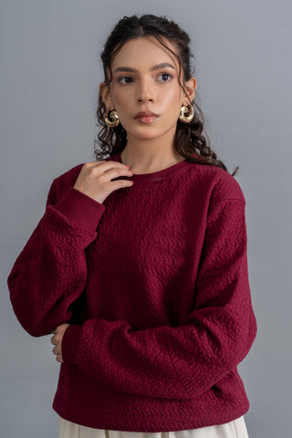 Crimson Weave Sweatshirt