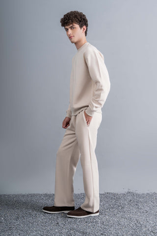 Beige Relaxed Sweat Set