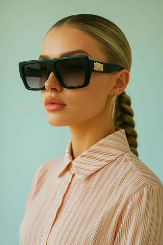 009-Cartier Jaguar Trendy Sunglasses - Black - Ecowears.pk