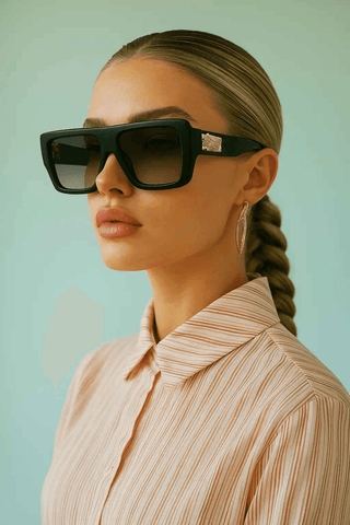 009-Cartier Jaguar Trendy Sunglasses - Black - Ecowears.pk