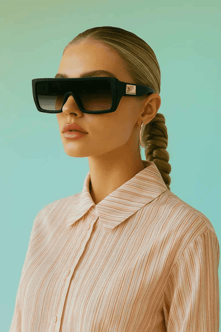 009-Cartier Jaguar Trendy Sunglasses - Black - Ecowears.pk