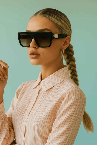 009-Cartier Jaguar Trendy Sunglasses - Black - Ecowears.pk