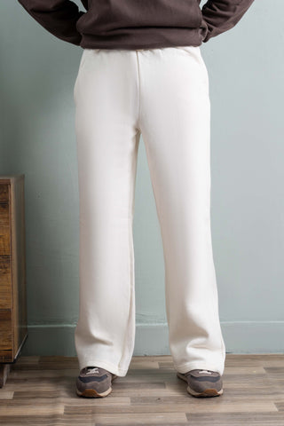 White Relaxed Fit Fleece Trouser