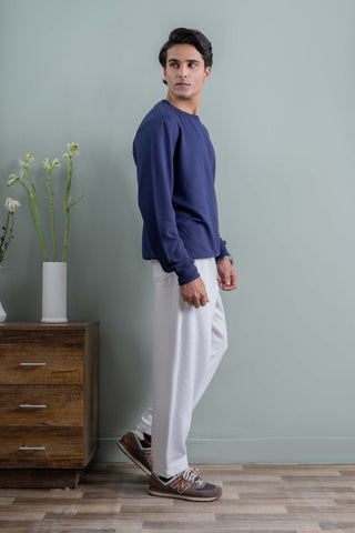 Deep Blue & Grey Casual Set