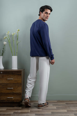 Deep Blue & Grey Casual Set