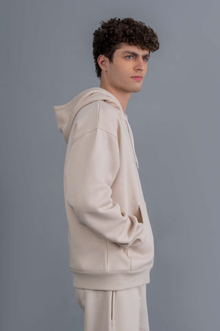 Essential Beige Fleece Hoodie