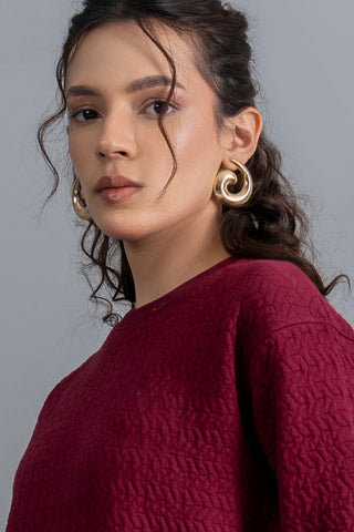 Crimson Weave Sweatshirt