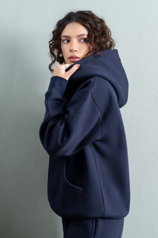 Navy Fleece Essential Hoodie