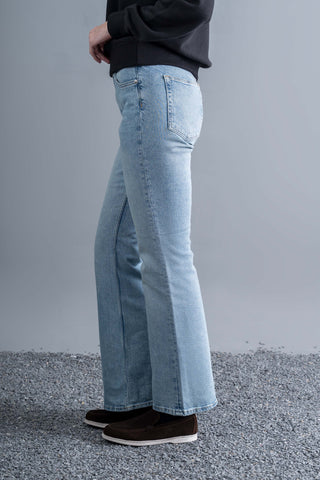 Light Blue Straight-Flare Jeans