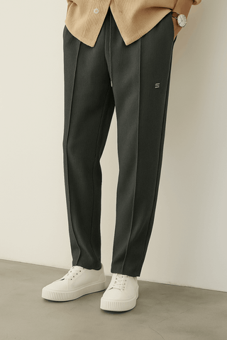 Charcoal Ribbed Premium Trouser – Modern Fit with Sophisticated Style - Ecowears.pk
