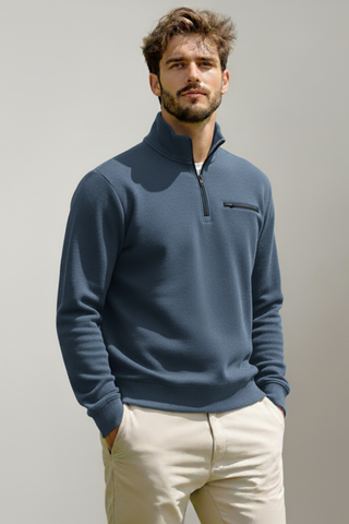 Men’s Sky Blue Half-Zip Sweatshirt