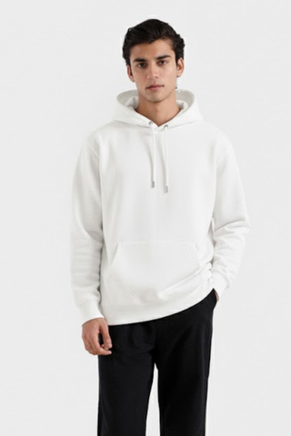 Classic White Fleece Hoodie