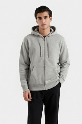 Classic Grey Zip-Up Hoodie