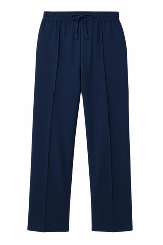 Royal Wave Wide-Leg Trousers - Dark Blue