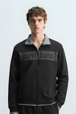 Black Zip-Up Track Jacket