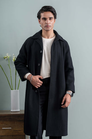 Noir Wool Overcoat