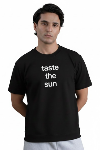 Taste The Sun T-Shirt - Regular Fit Black Tee for Ultimate Everyday Comfort and Style