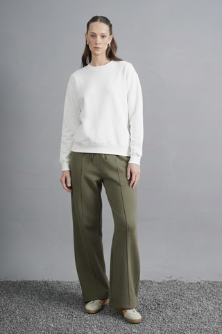 Dusty Olive Wide-Leg Trousers