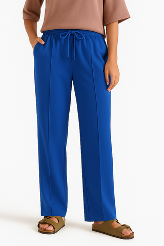 Deep Royal Blue Wide-Leg Trousers
