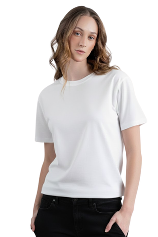 Essential White Crew Neck T-Shirt – Women's Everyday Cotton Tee