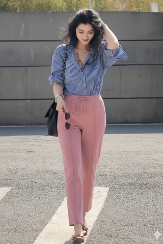 Blush Pink Trouser - Stylish Straight-Leg Design for Every Occasion