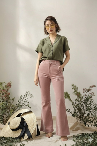 Women’s Pink Velvet Flared Pants (Copy)