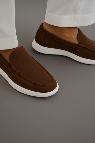Dark Brown Suede Loafers