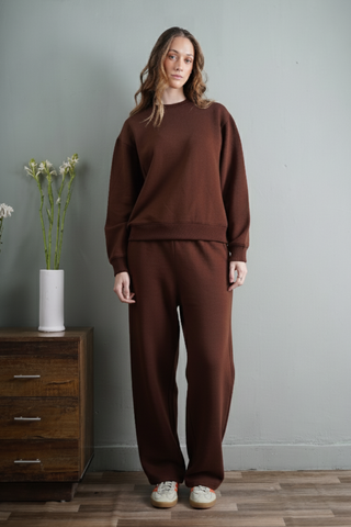Chocolate Straight-Leg Trouser