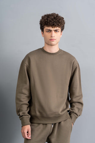 Olive Sweatshirt and Trouser Set