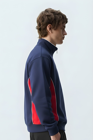 Navy & Red Quarter-Zip Sweatshirt