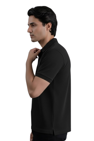 Solid Black Polo Shirt for Men