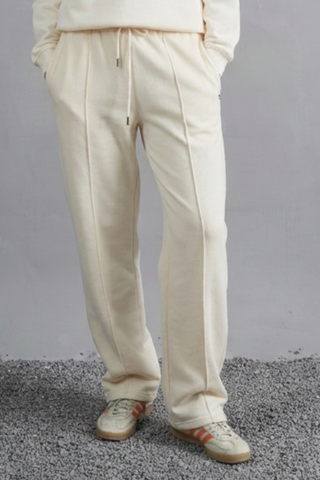 Vanilla Cloud Wide-Leg Cotton Trousers - Off-White