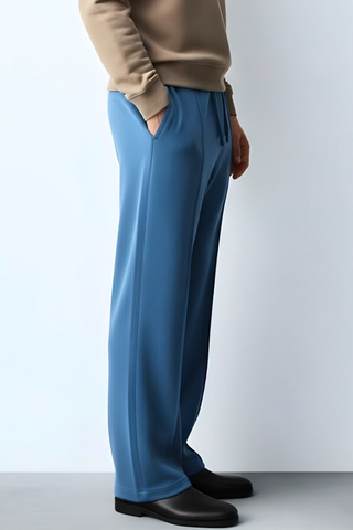 Sky Blue Relaxed Fit Trousers for Effortless Urban Style