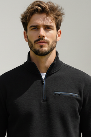 Men’s Black Half-Zip Sweatshirt