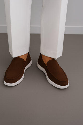 Dark Brown Suede Loafers