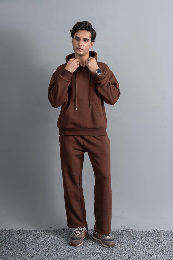Brown Essential Hoodie Set