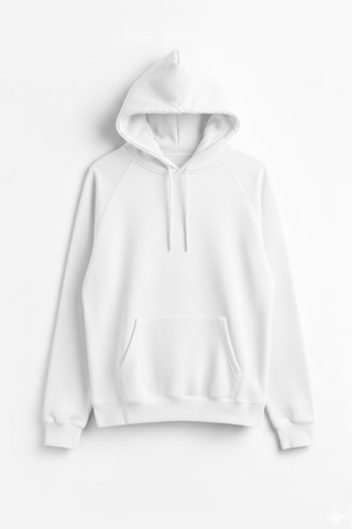 Classic White Fleece Hoodie