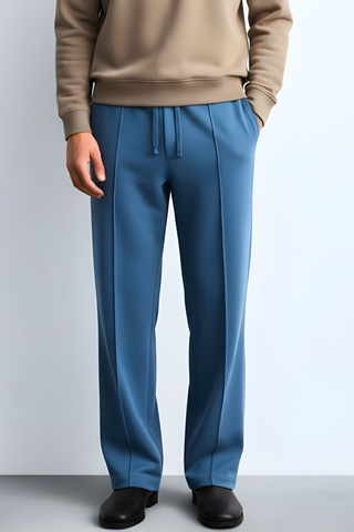 Sky Blue Relaxed Fit Trousers for Effortless Urban Style