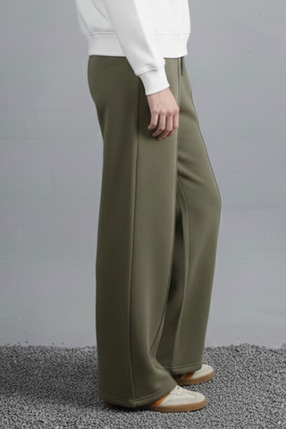 Dusty Olive Wide-Leg Trousers