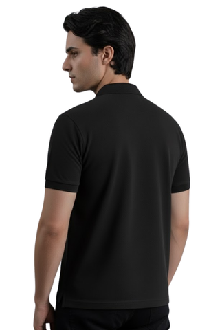 Solid Black Polo Shirt for Men