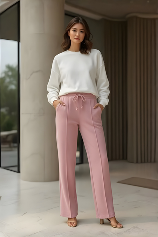 Blush Pink Trouser - Stylish Straight-Leg Design for Every Occasion