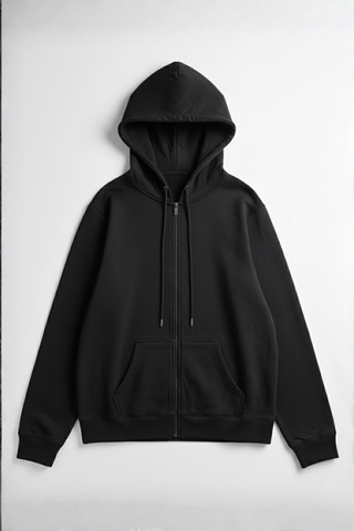 Classic Black Zip-Up Hoodie