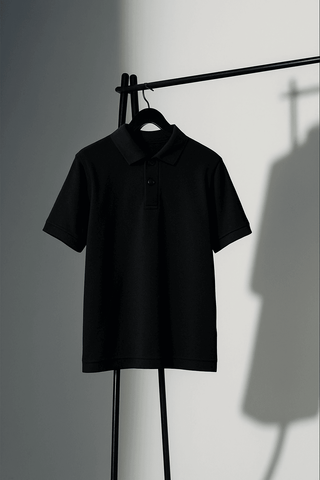 Solid Black Polo Shirt for Men - Ecowears.pk