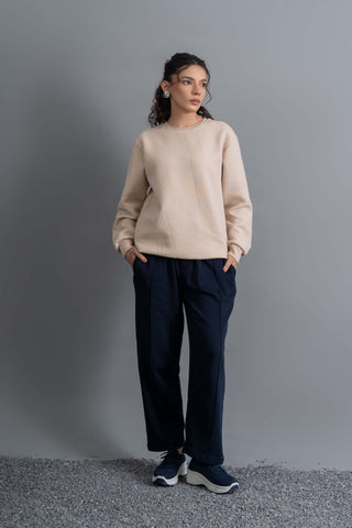 Cream Beige Crewneck Sweatshirt