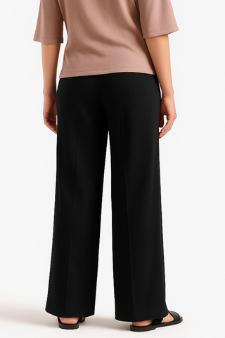 Shadow Luxe Wide-Leg Trousers - Black