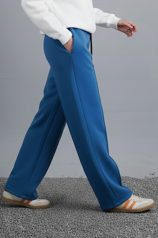 Deep Royal Blue Wide-Leg Trousers